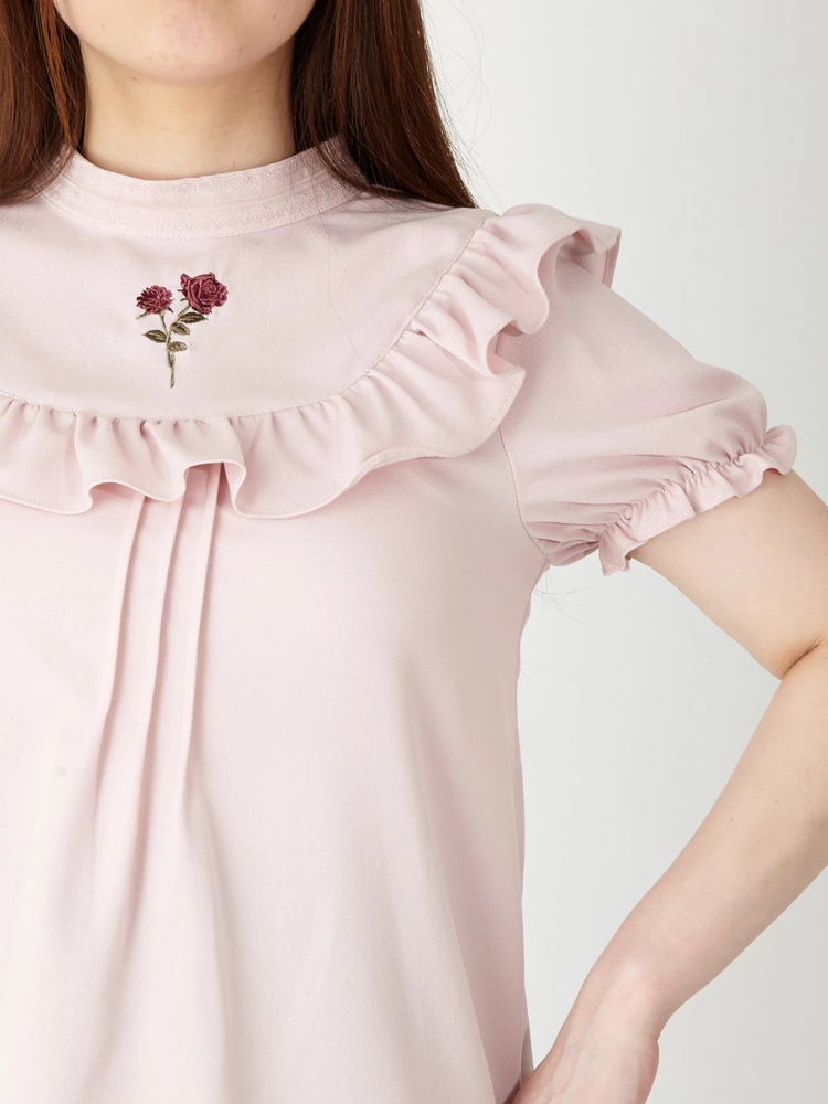 ローズエンブロイダリーパフブラウス - Ank Rouge(アン