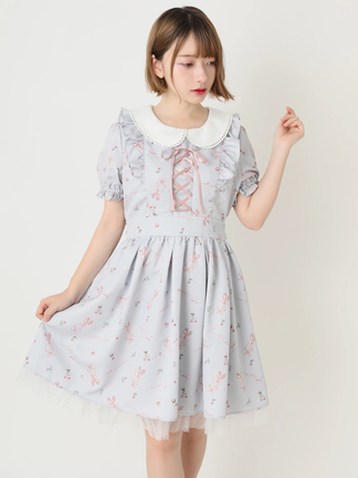 BUBBLES ケーブルフリルワンピース アイボリー