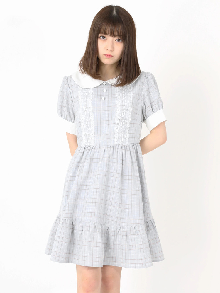 レース×チェックワンピース - Ank Rouge(アンクルージュ)の