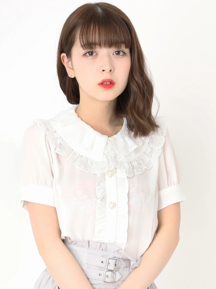 ダブル衿レースブラウス - Ank Rouge(アンクルージュ)のシャツ