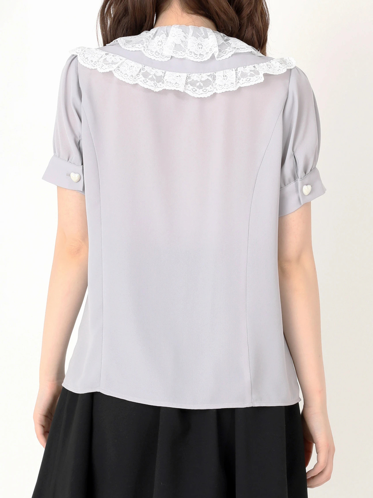ダブル衿レースブラウス - Ank Rouge(アンクルージュ)のシャツ