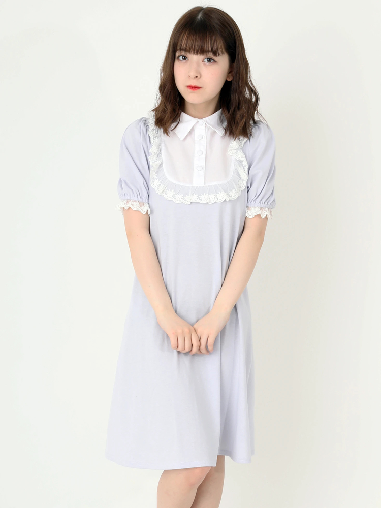 別注｜コットンリネンデニムヨーク切替ワンピース（mano a mano