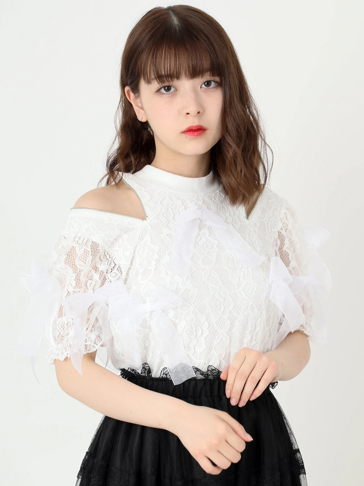 希少　レア　マーズ　チューブトップ　ピンク　レース　リボン XSサイズあり【Glossy/グロッシー】バックリボン/ チェーン