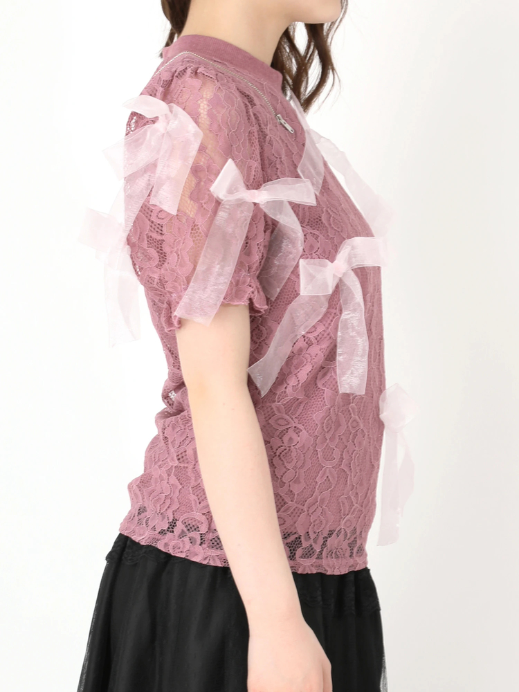 リボンいっぱいレースTOPS - Ank Rouge(アンクルージュ)のT