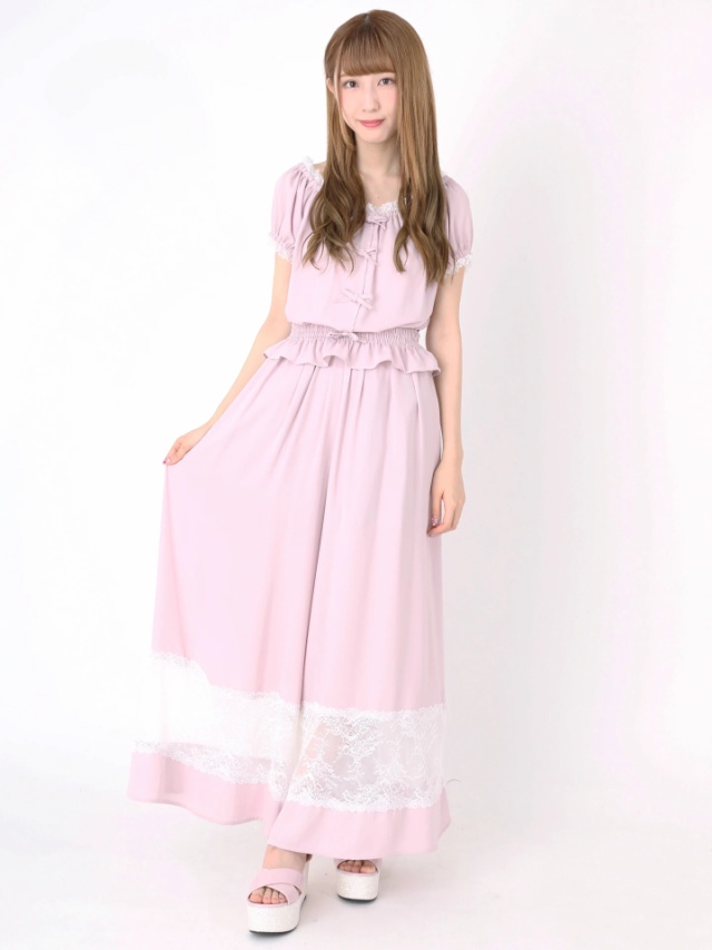 RomanticLacyワイドパンツ - Ank Rouge(アンクルージュ)のパンツ  