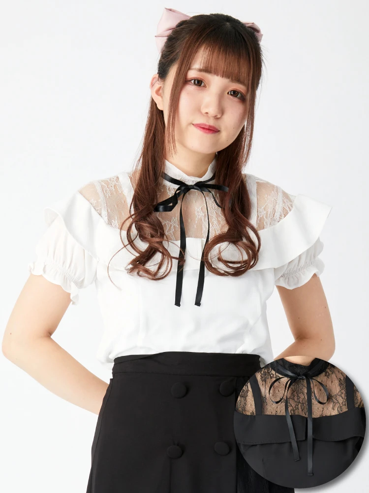 レース切り替えブラウス - Ank Rouge(アンクルージュ)のシャツ