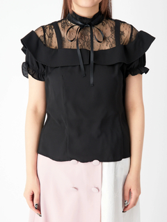 レース切り替えブラウス