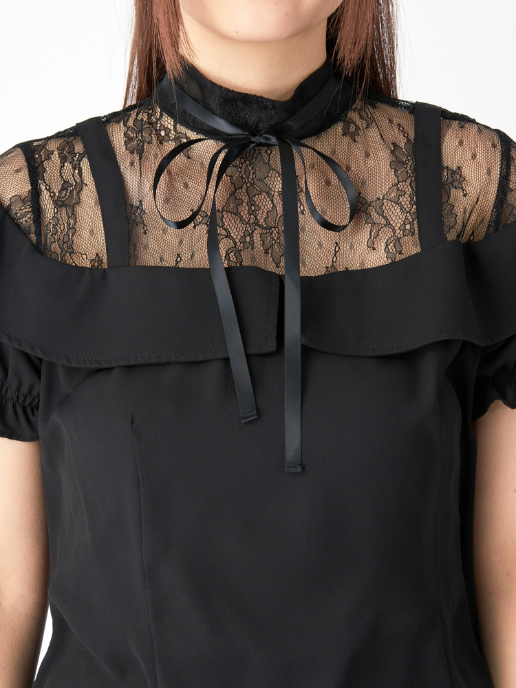 レース切り替えブラウス - Ank Rouge(アンクルージュ)のシャツ