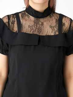 レース切り替えブラウス