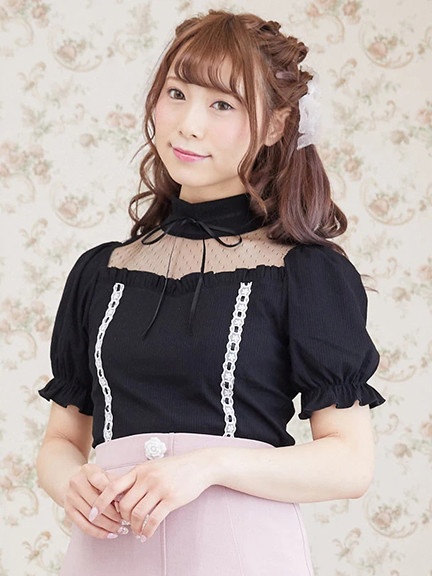レース切り替えトップス - Ank Rouge(アンクルージュ)のTシャツ 