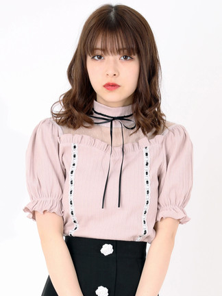 レース切り替えトップス - Ank Rouge(アンクルージュ)のTシャツ