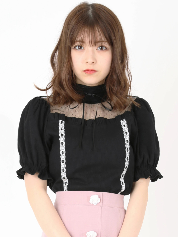レース切り替えトップス - Ank Rouge(アンクルージュ)のTシャツ
