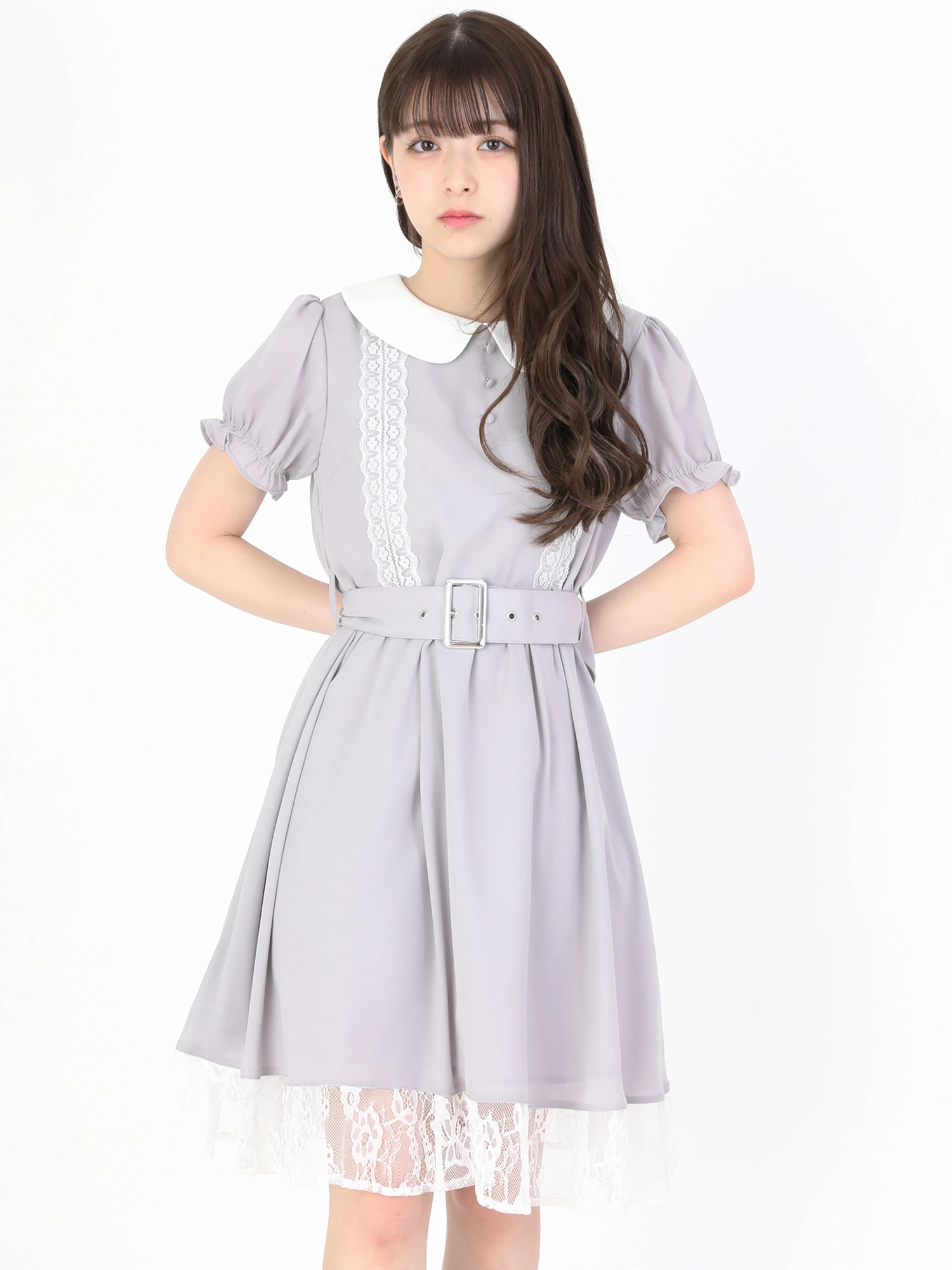 （はん♡）ベルト付き切り替えフレアーワンピース 楽天市場】[ プチレタス ] バルーン切り替え フレアワンピース