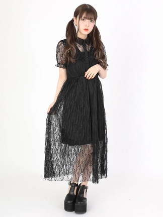 アンクルージュワンピースブラウンリボンレース　さらにお値下げしました ラウンドヨークSET UPワンピース - Ank Rouge(アンクルージュ)の