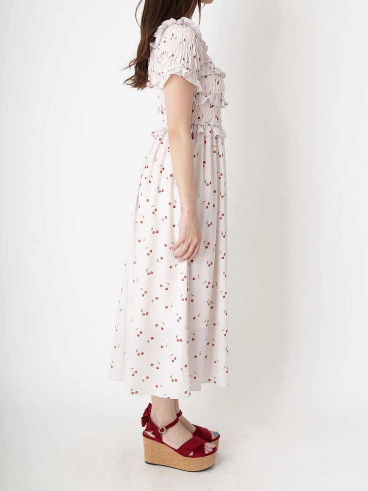 CherryシャーリングロングOP - Ank Rouge(アンクルージュ)のマキシ