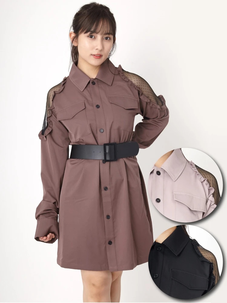 ベルト付きbigシャツ Ank Rouge アンクルージュ のシャツ ブラウス ファッション通販 Ailand アイランド