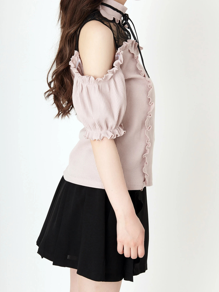 AnkRouge オフショルトップス オフショルテレコTOPS - Ank Rouge(アンクルージュ)のTシャツ