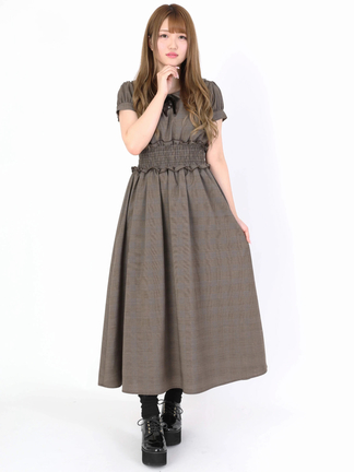 グレンチェックロングワンピース - Ank Rouge(アンクルージュ)のマキシ