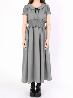 グレンチェックロングワンピース