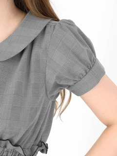 グレンチェックロングワンピース