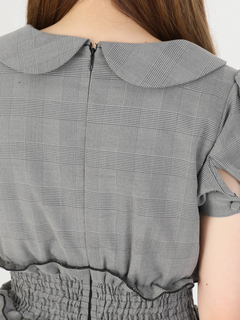 グレンチェックロングワンピース