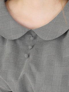 グレンチェックロングワンピース