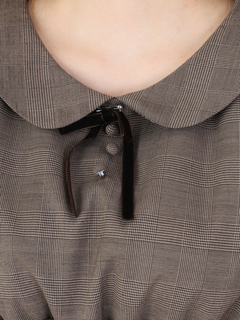 グレンチェックロングワンピース