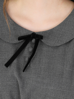 グレンチェックロングワンピース