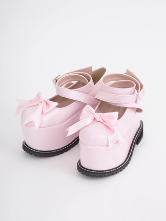 リボン厚底シューズ - Ank Rouge(アンクルージュ)のパンプス