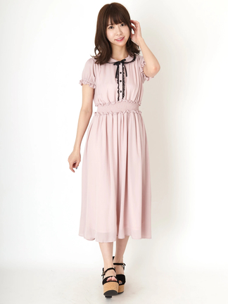 定価21万円DOLCE&GABBANAピオニーローズシャーリングワンピース正規品 ジョーゼットシャーリングロングワンピース - Ank Rouge(アン