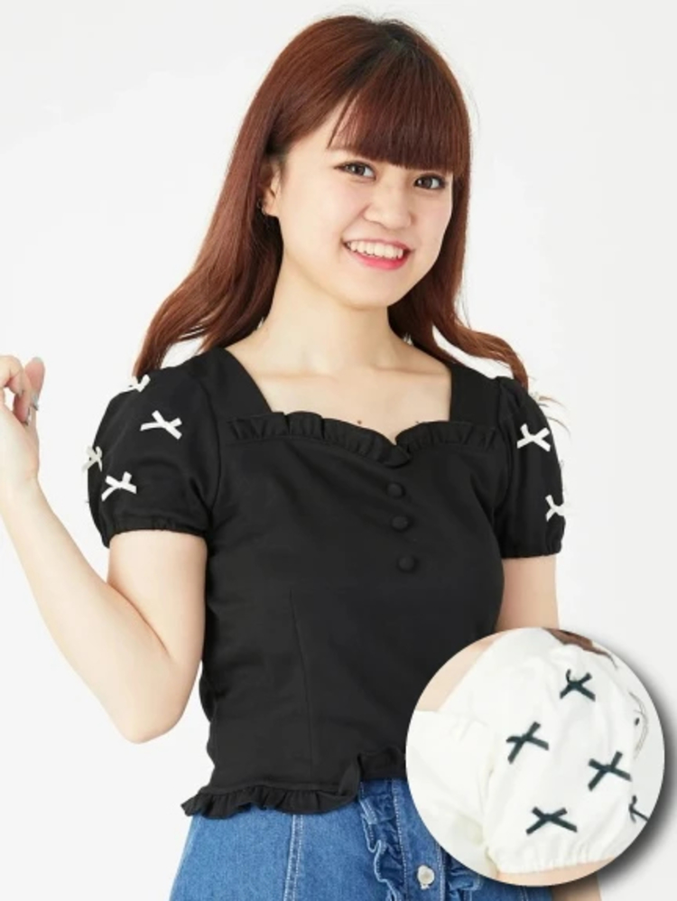 新品未使用タグ付きandmary Ava ribbon tops ベージュ andmary Ava ribbon tops beige