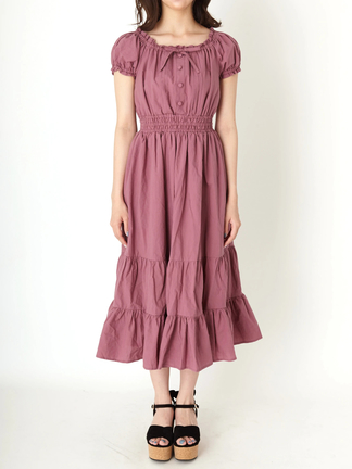 anana ノースリーブティアードロングワンピース マゼンダピンク one-piece-2-17.jpg