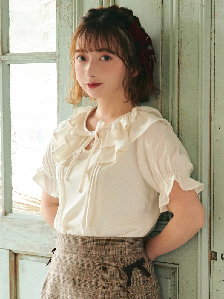 OHGA エンジェル　パフスリーブブラウス ジャガードパフスリーブブラウス - 12Twelve Agenda(トゥエルブ