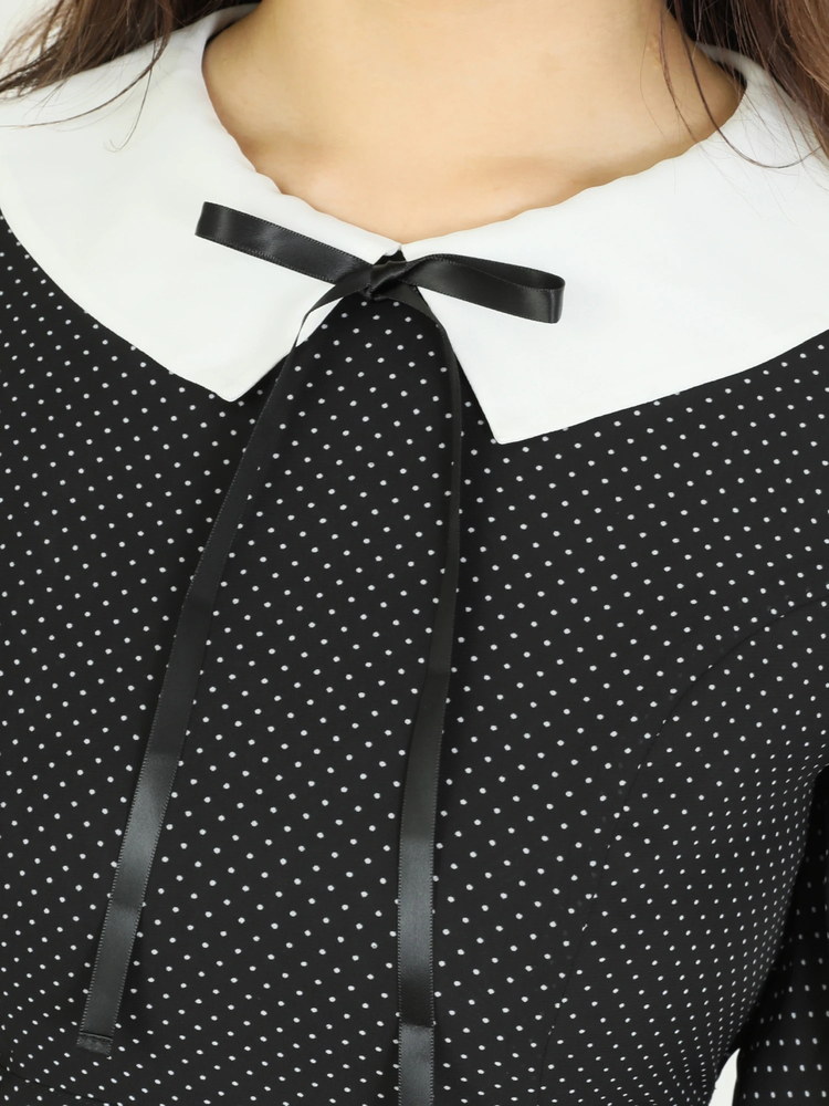 肩レースあきドットワンピース - Ank Rouge(アンクルージュ)の