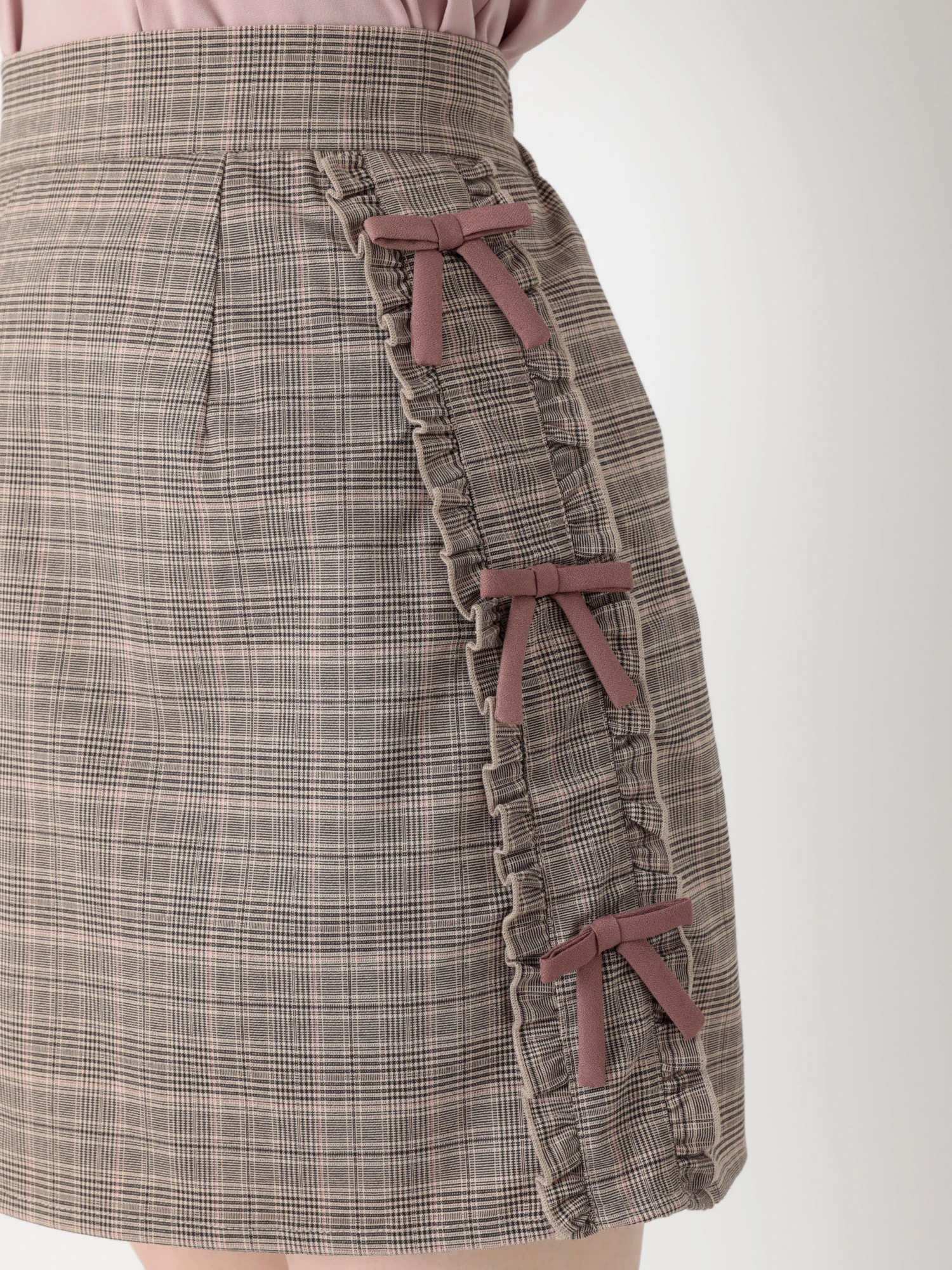 サイドリボン台形ミニスカート - Ank Rouge(アンクルージュ)のスカート 