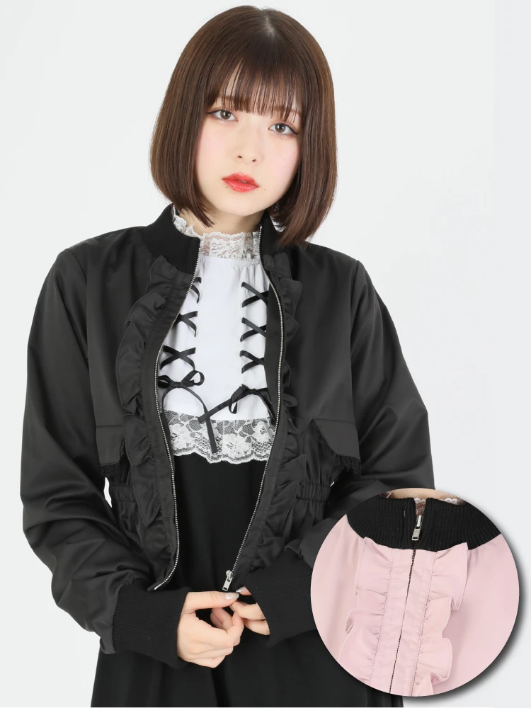 フリルコンパクトブルゾン - Ank Rouge(アンクルージュ)のブルゾン