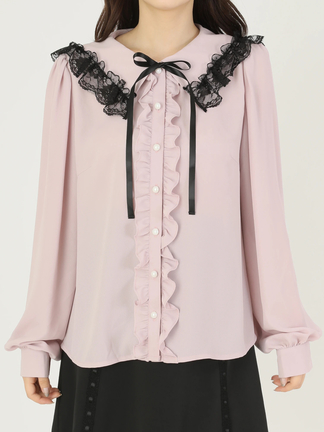 ほぼ新品❤️ Cygne フリルセーラーブラウス ピンク Andree コットン レースフリルセーラーブラウス - Ank Rouge(アンクルージュ)の