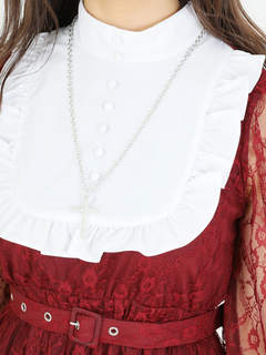 ネックレース付きプリーツレースワンピース