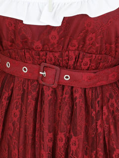 ネックレース付きプリーツレースワンピース