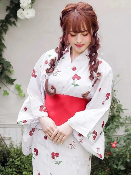 LacyHeartCherry浴衣SET(ブルー)