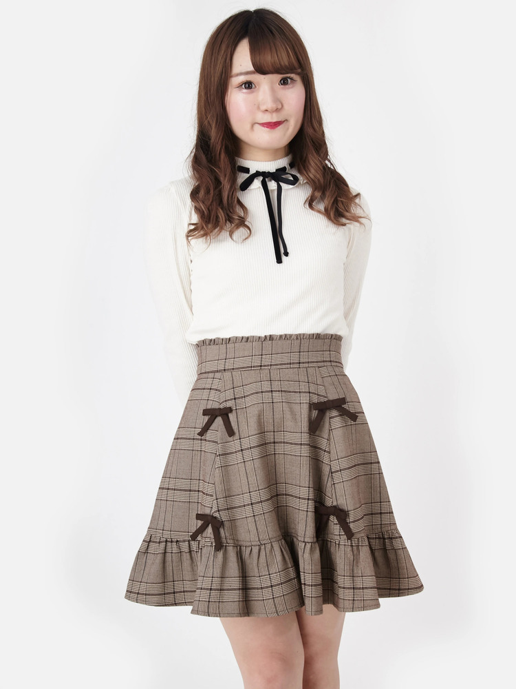 ギャザーヘム2つリボンスカート - Ank Rouge(アンクルージュ)の