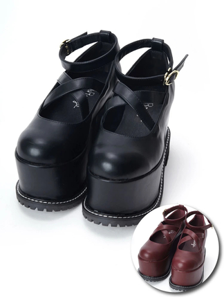 未使用品♡Ank Rouge 厚底シューズ 黒 Lサイズ 2WAYビジュー厚底シューズ - Ank Rouge(アンクルージュ)の