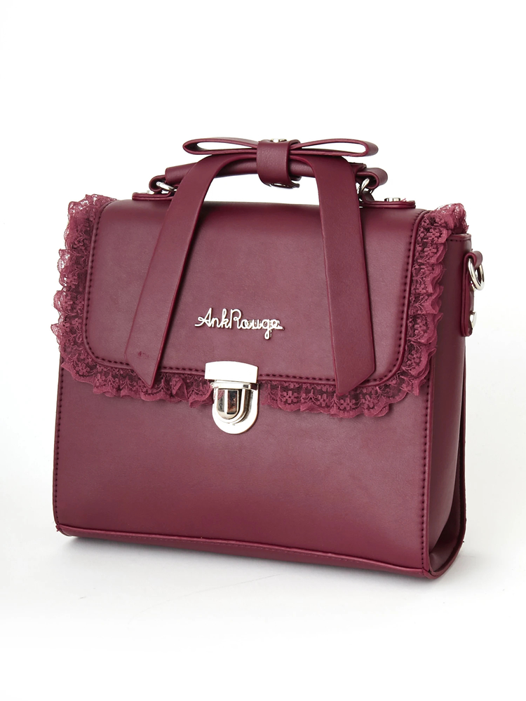Rene（ルネアリアXS)コサージュ付き バッグ美品 ピンクがかっ