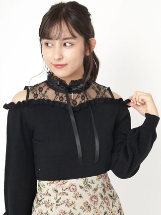 レース切り替えニット - Ank Rouge(アンクルージュ)のニット