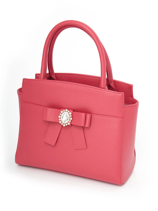 【美品】アンテプリマ リボン ビジューバッグ ピンク ハンドバッグ ビジューリボンハンドBAG - Ank Rouge(アンクルージュ)のハンドバッグ