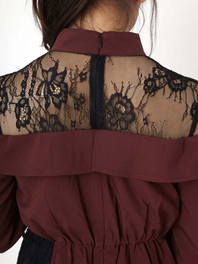 レース切り替えマキシワンピース - Ank Rouge(アンクルージュ)のマキシ  