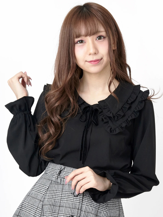 ALGONQUINS / つけ襟付きフリルブラウス M 黒 Y-25-05-19-050-AL-BL-SZ-ZY 楽天市場】シアー刺繍つけ襟 (送料無料) つけえり つけ襟 付け襟