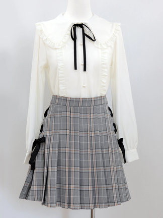 チェック柄スピンドルプリーツスカート - Ank Rouge(アンクルージュ)の