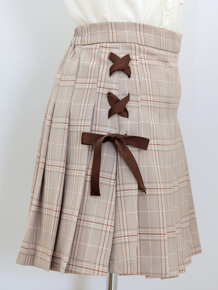 チェック柄スピンドルプリーツスカート - Ank Rouge(アンクルージュ)の