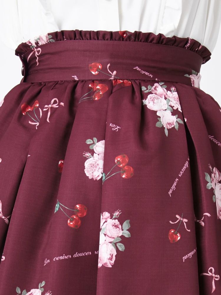 Rouge PARIS ルージュ Gloria チェリー ラップ スカート 36 IENA ROUJE Cherry GLORIA スカート - メルカリ